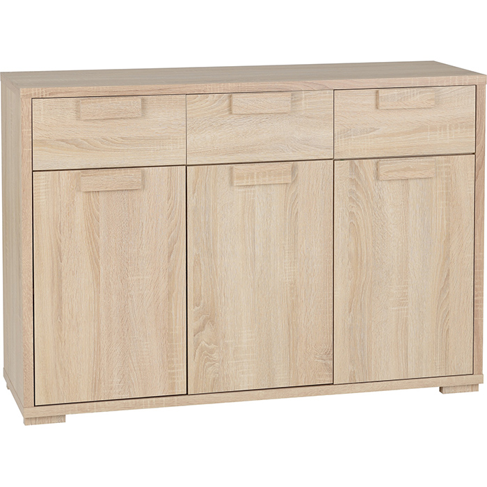 Cambourne 3 Door 3 Drawer Sideboard In Sonoma Oak Effect Veneer